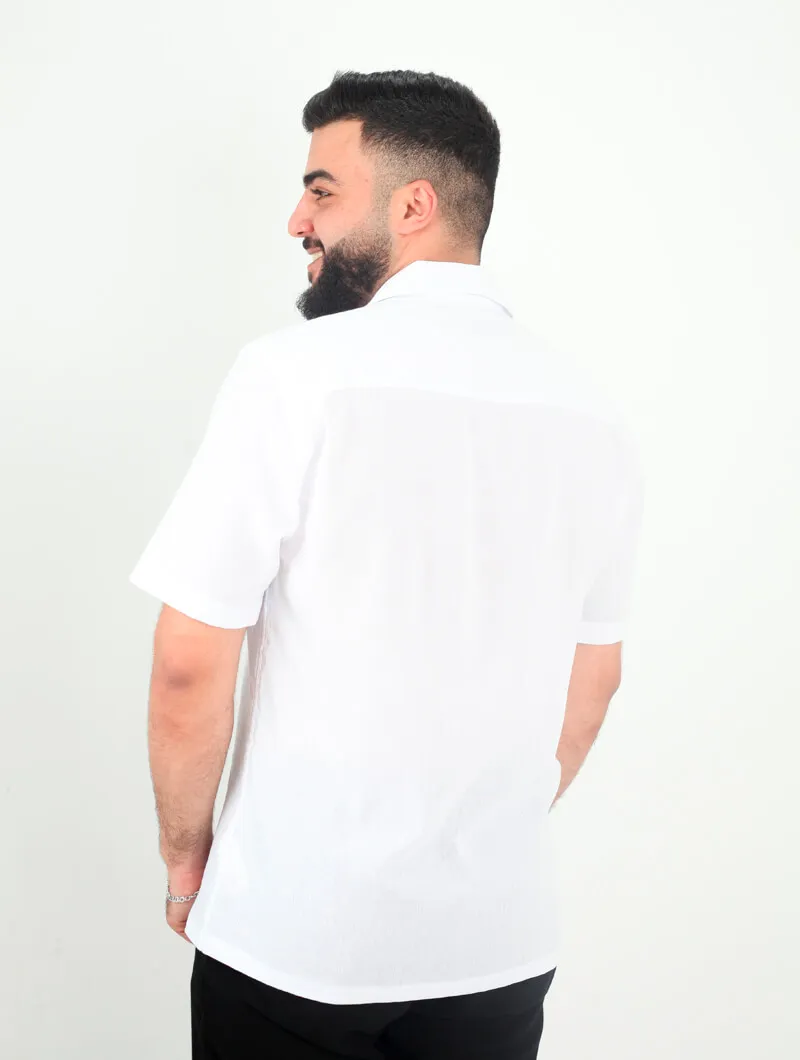 Chemise à manches courtes avec lin